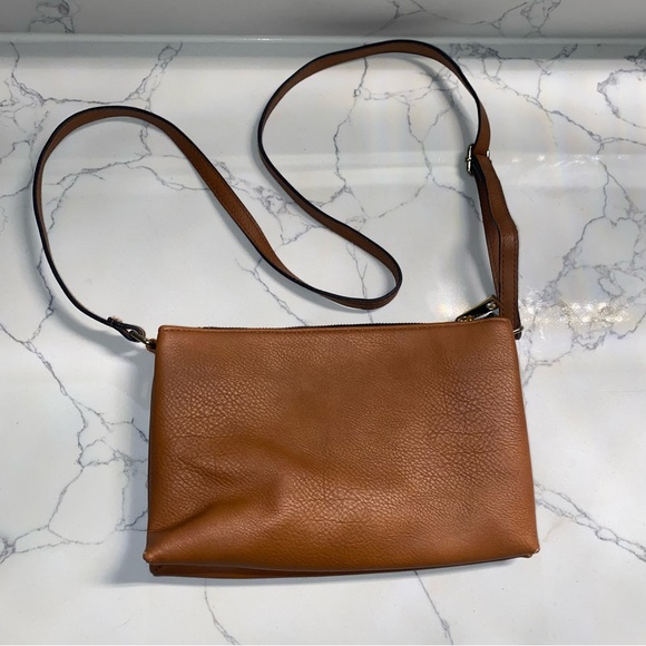 Christian Siriano Crossbody Bag Purse Brown Tan - Picture 3 of 12